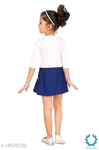 Princess Stylus Girls Frocks & Dresses - 1 Years, White/Red, Cotton Blend, Frock, Pack Of:1